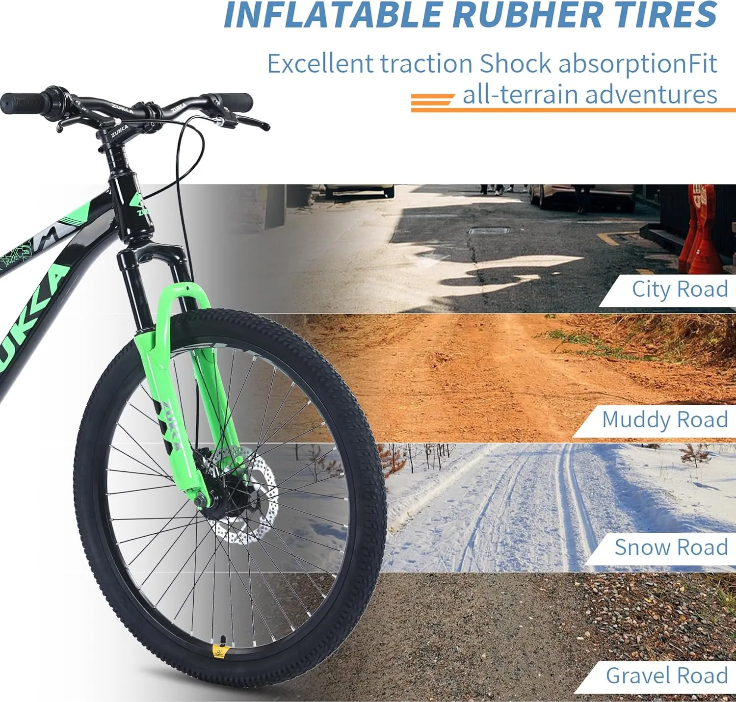 20/24 Inch Kids Mountain Bike, Girls Boys Bikes Ages 8-12 Years Old, Single Speed Kids Bicycle Mountain Bike with Suspension Fork, Front and Rear Disc Brakes