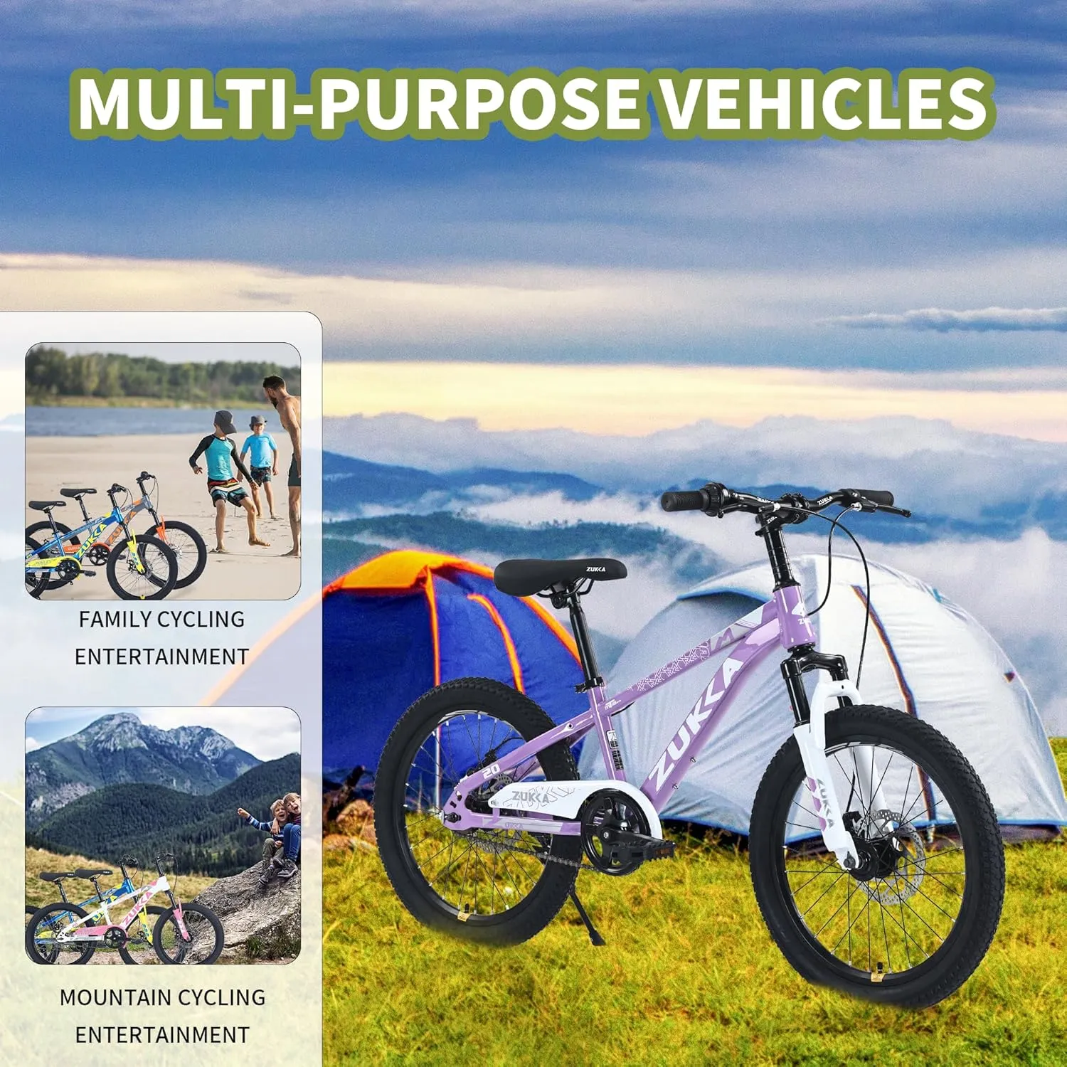 20/24 Inch Kids Mountain Bike, Girls Boys Bikes Ages 8-12 Years Old, Single Speed Kids Bicycle Mountain Bike with Suspension Fork, Front and Rear Disc Brakes