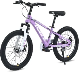 20/24 Inch Kids Mountain Bike, Girls Boys Bikes Ages 8-12 Years Old, Single Speed Kids Bicycle Mountain Bike with Suspension Fork, Front and Rear Disc Brakes