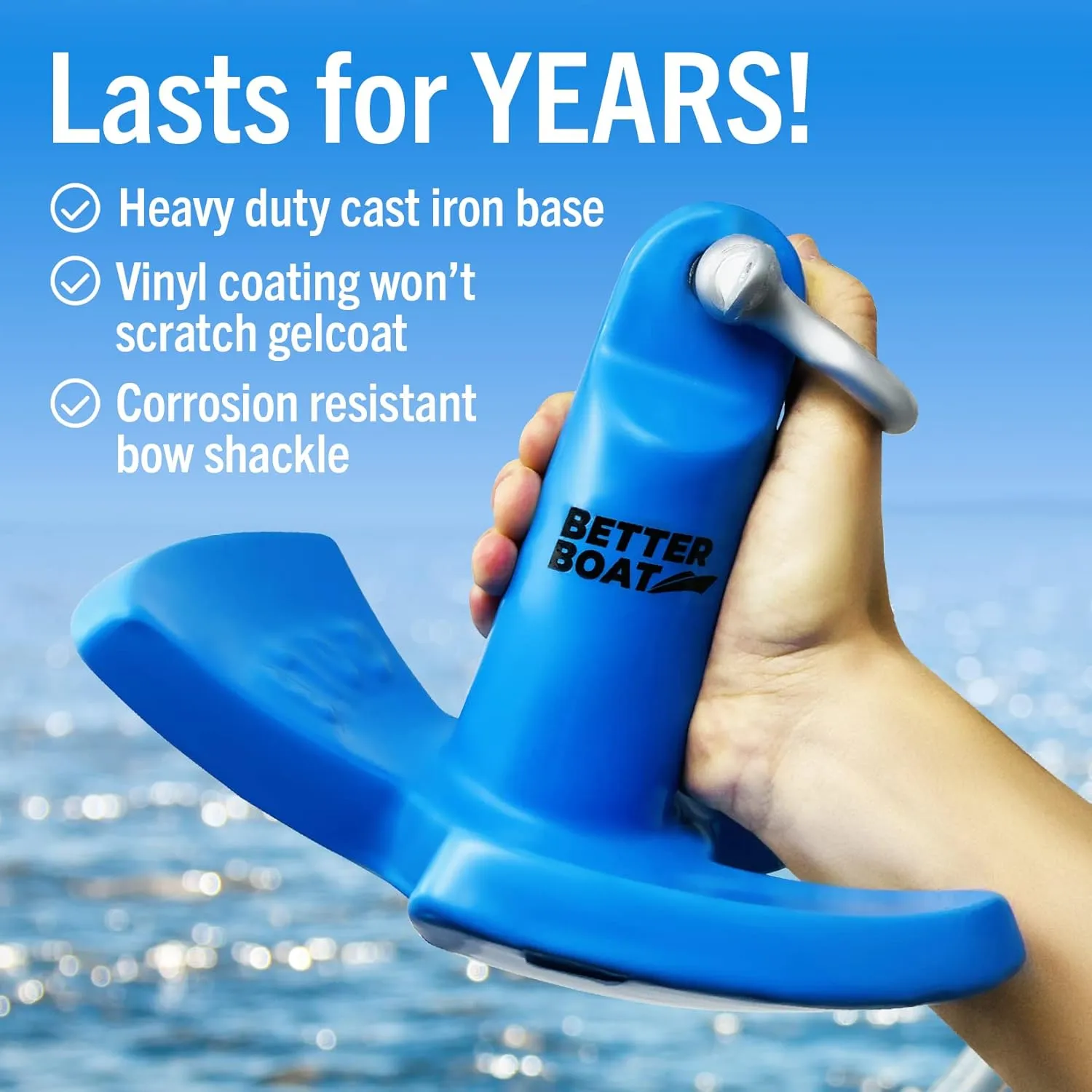 Better Boat River Anchor, 20lb, Marine-Grade Coated Mushroom Anchor for Boats, Pontoons, 24 ft, Available in 8, 12, 20, or 30 lbs