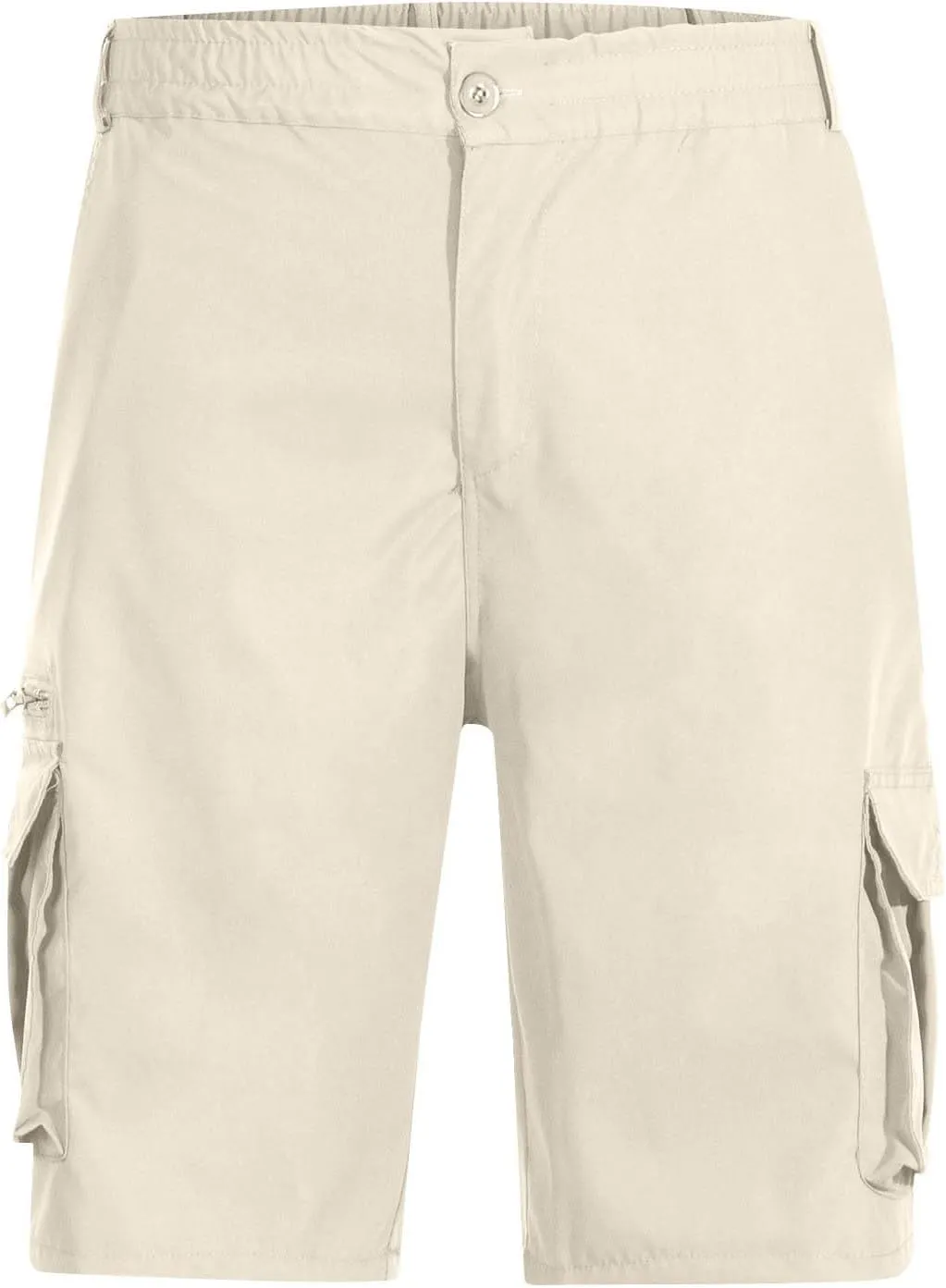 Cargo Shorts for Men Summer Work Hiking Pants Elastic Waist Knee Length Big and Tall Bermuda Shorts with Pockets
