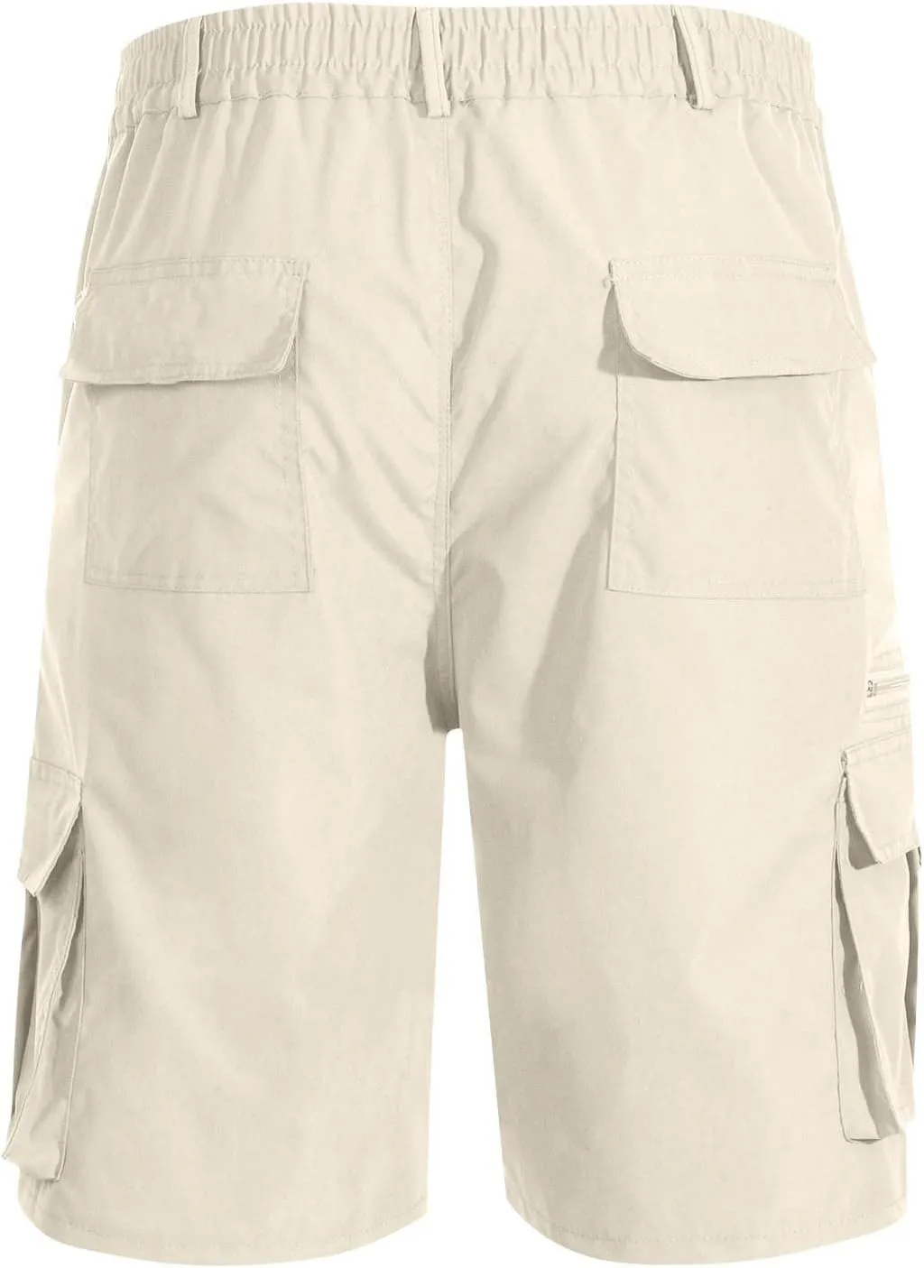 Cargo Shorts for Men Summer Work Hiking Pants Elastic Waist Knee Length Big and Tall Bermuda Shorts with Pockets