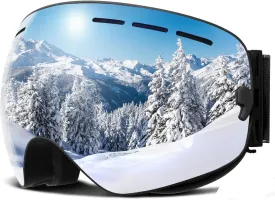 COPOZZ Polarized Ski Goggles, G1 OTG Snowboard Snow Goggles for Men Women Youth, Double Layer Anti Fog UV Protection