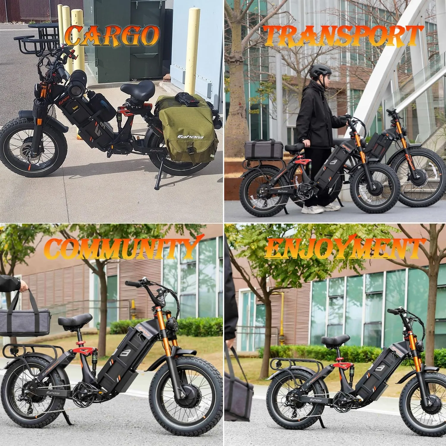 eAhora Juliet Pro II Dual Motor Ebike, Peak 4400W Motor 43MPH, 60V 70Ah 200Mile Long Range Ebike with 20'' Fat Tire Electric Mountain Bike Full Suspension Electric Bike for Adults