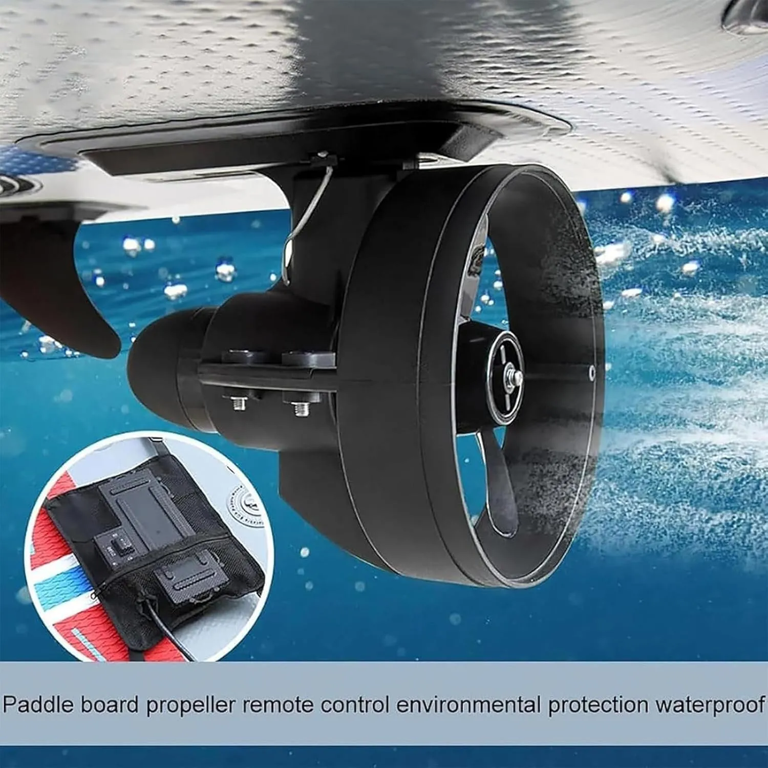 Electric Fin Thruster, Electric Motor Propeller for Surfboards, 12V Underwater Thruster Surf Board,Speed 3-4km/h,4-5km/h, SUPs and Kayaks,216W