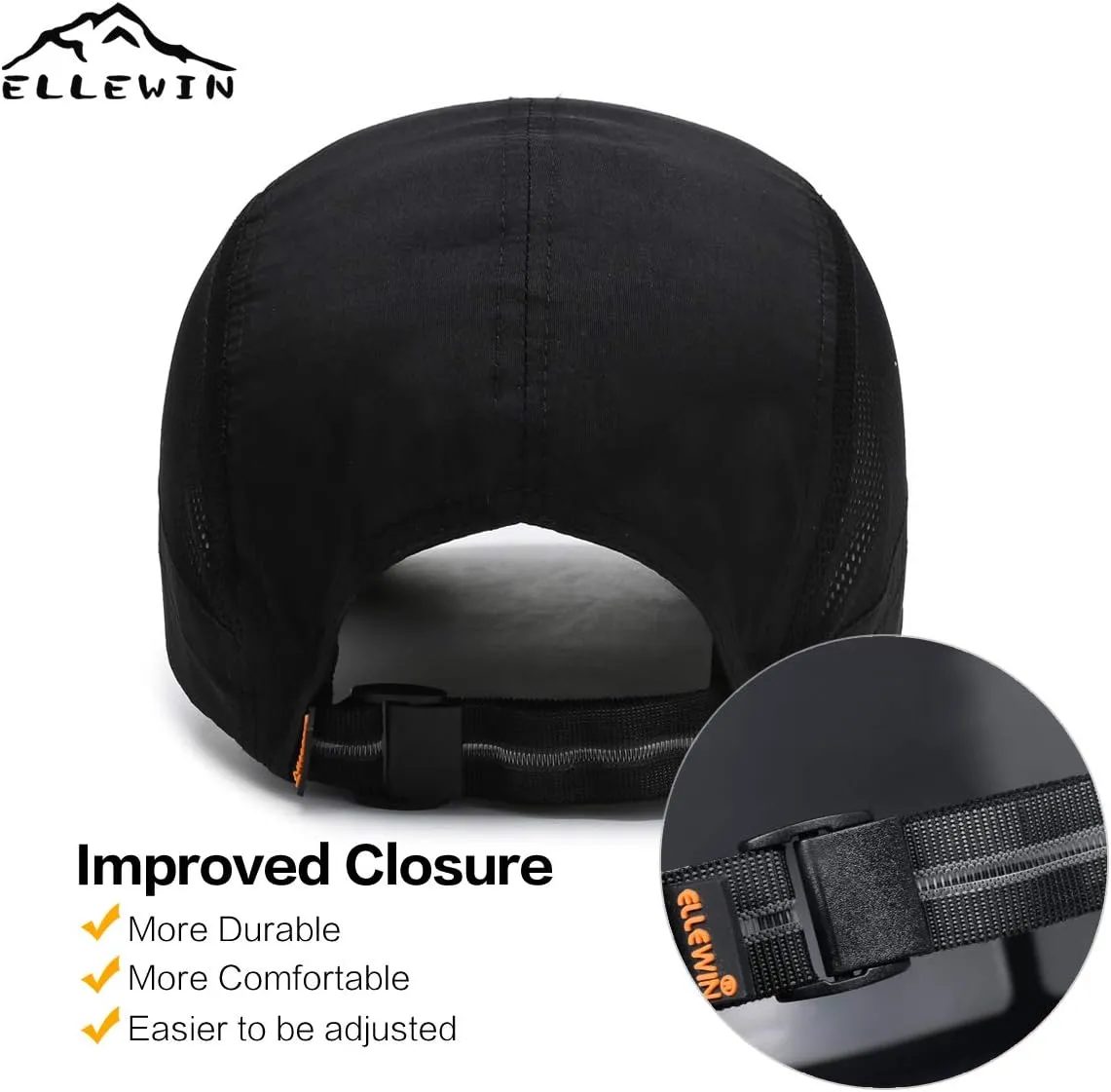 ELLEWIN 2 Pack Unisex Baseball Cap Foldable Sports Hat with UPF 50  Runing Hat