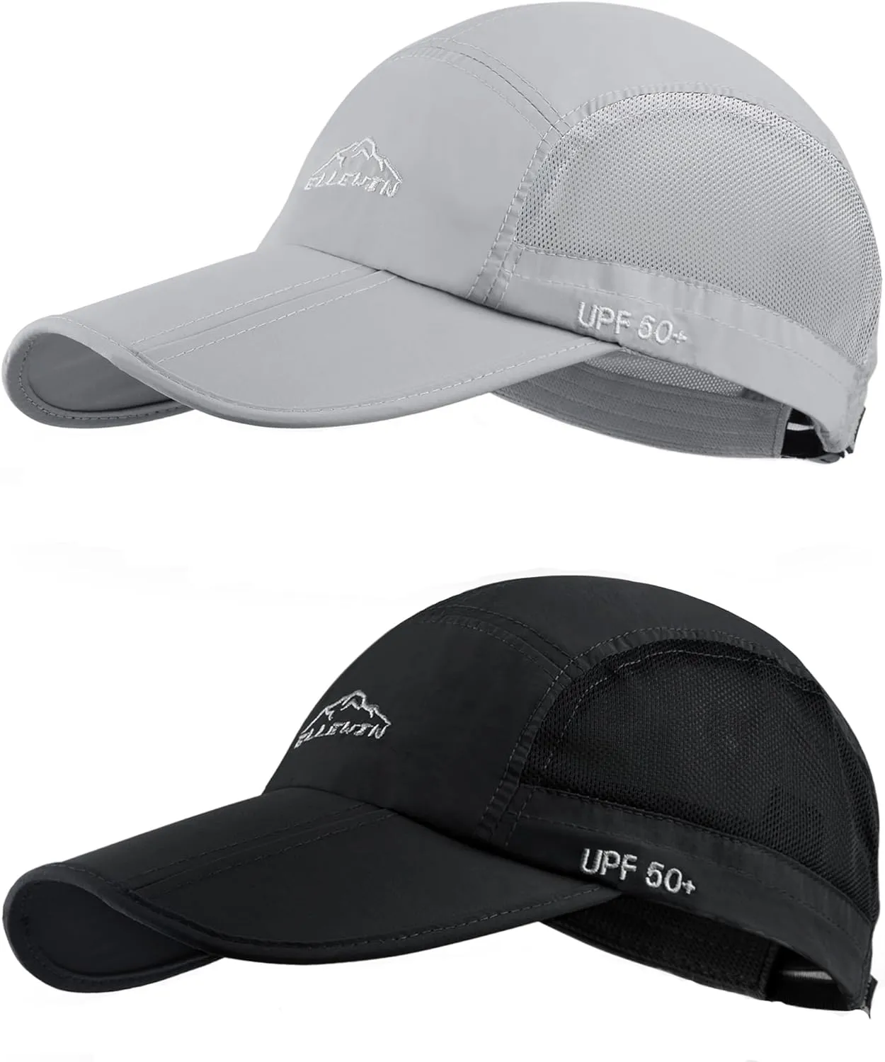 ELLEWIN 2 Pack Unisex Baseball Cap Foldable Sports Hat with UPF 50  Runing Hat