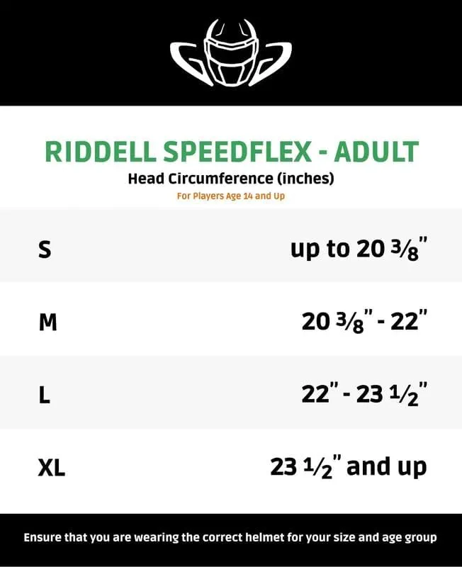 Green Gridiron - Riddell SpeedFlex Adult w/White SF-2BD Facemask   Chrome US Helmet Flag Decal