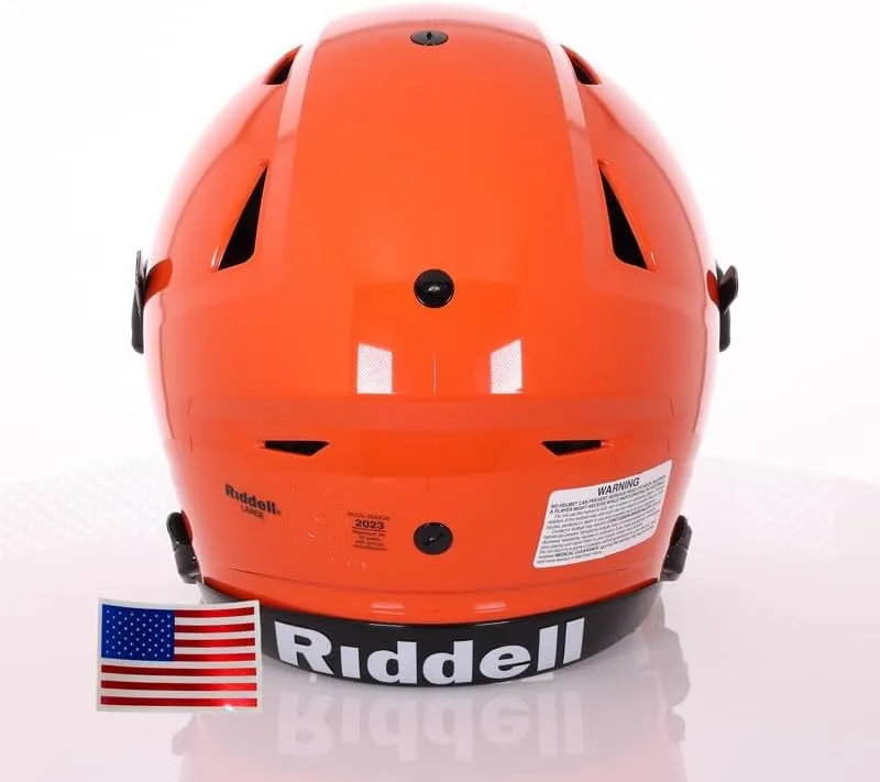 Green Gridiron - Riddell SpeedFlex Adult w/White SF-2BD Facemask   Chrome US Helmet Flag Decal