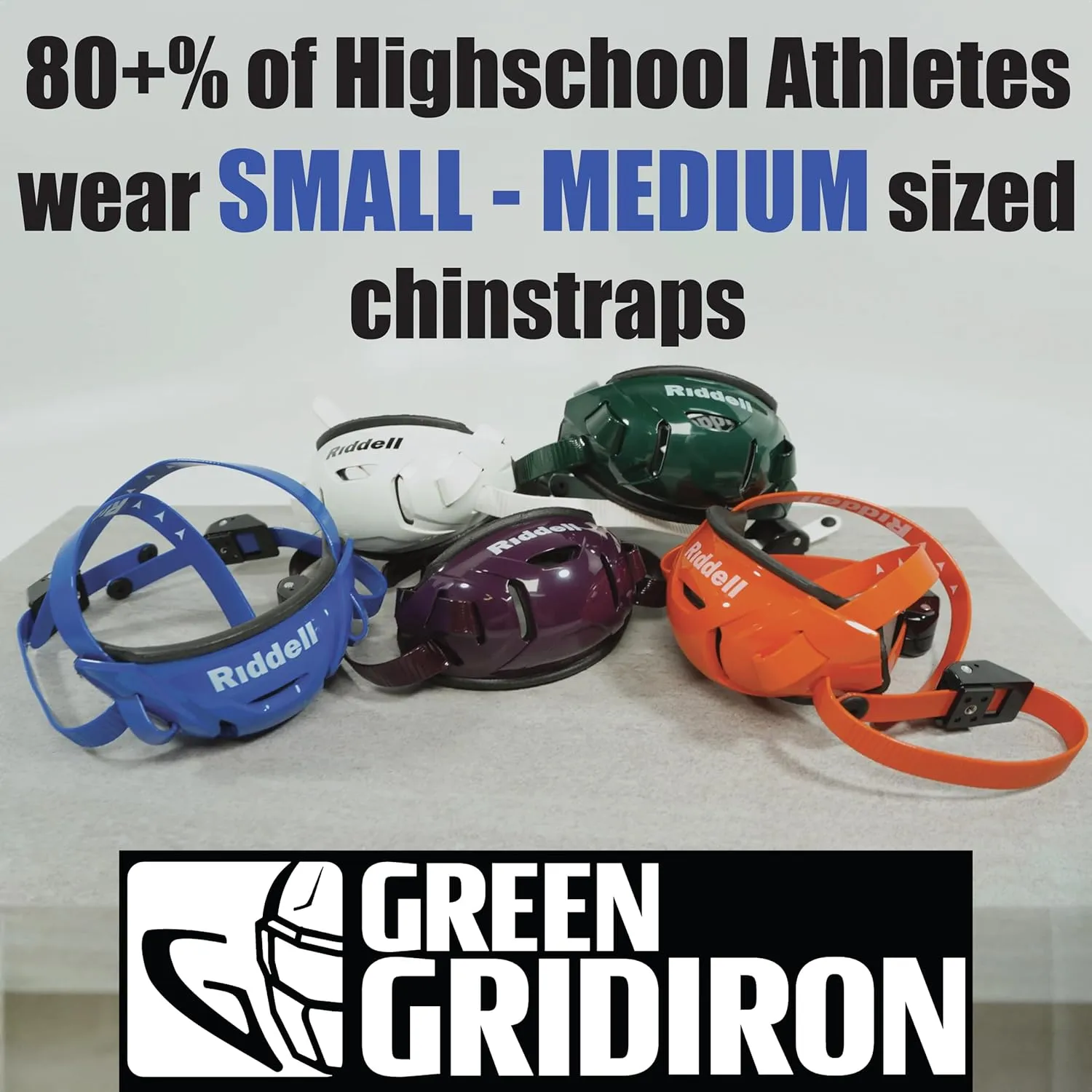 Green Gridiron Riddell SpeedFlex Hard Cup Cam-Loc Chinstrap   Chrome US Flag Helmet Decal (Large, White)