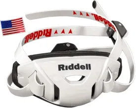 Green Gridiron Riddell SpeedFlex Hard Cup Cam-Loc Chinstrap   Chrome US Flag Helmet Decal (Large, White)