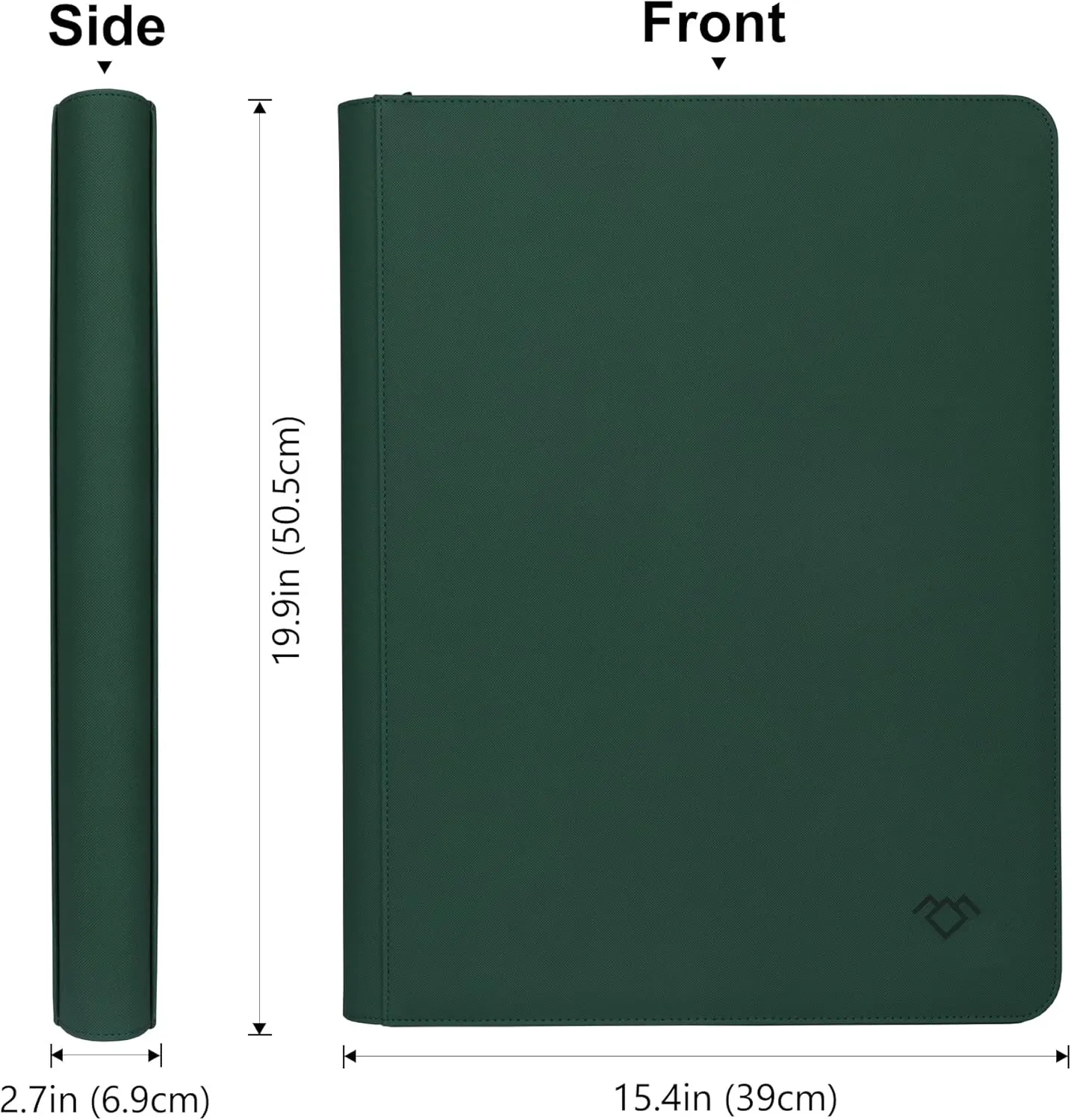 GrinOwl 16 Pocket Toploader Binder, Holds 640 Top Loaders, Large Toploader Card Binder with Sleeves for Cards in 3" x 4" Toploaders (Green)