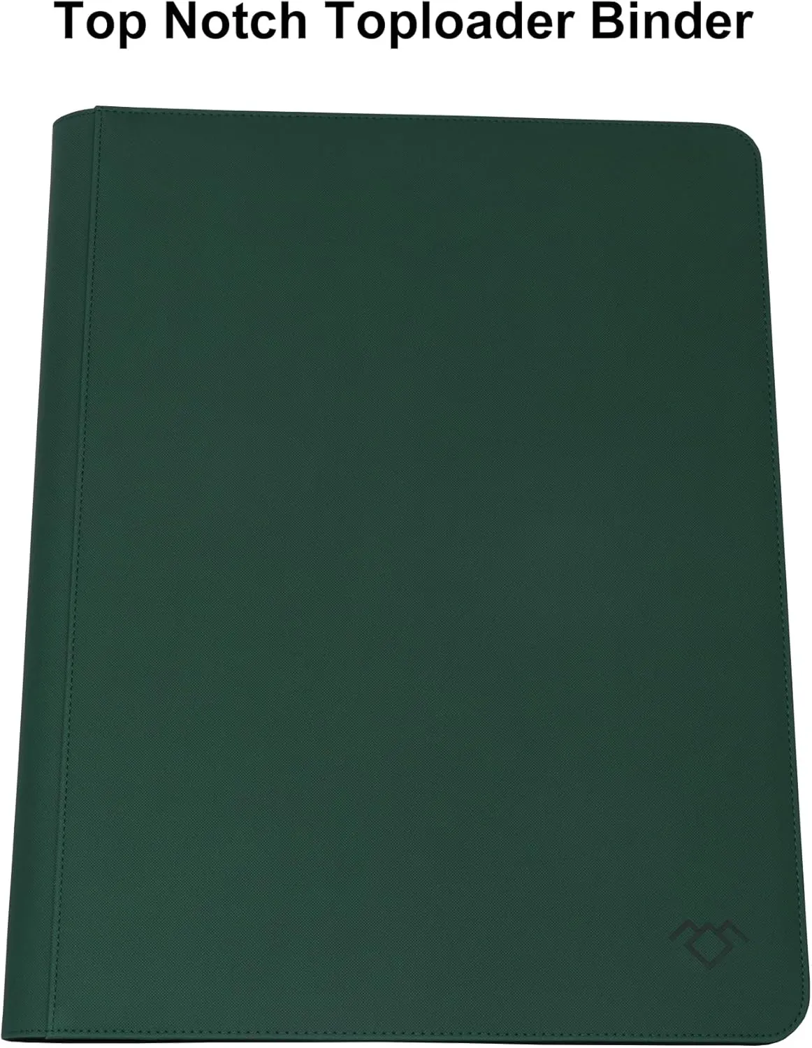 GrinOwl 16 Pocket Toploader Binder, Holds 640 Top Loaders, Large Toploader Card Binder with Sleeves for Cards in 3" x 4" Toploaders (Green)