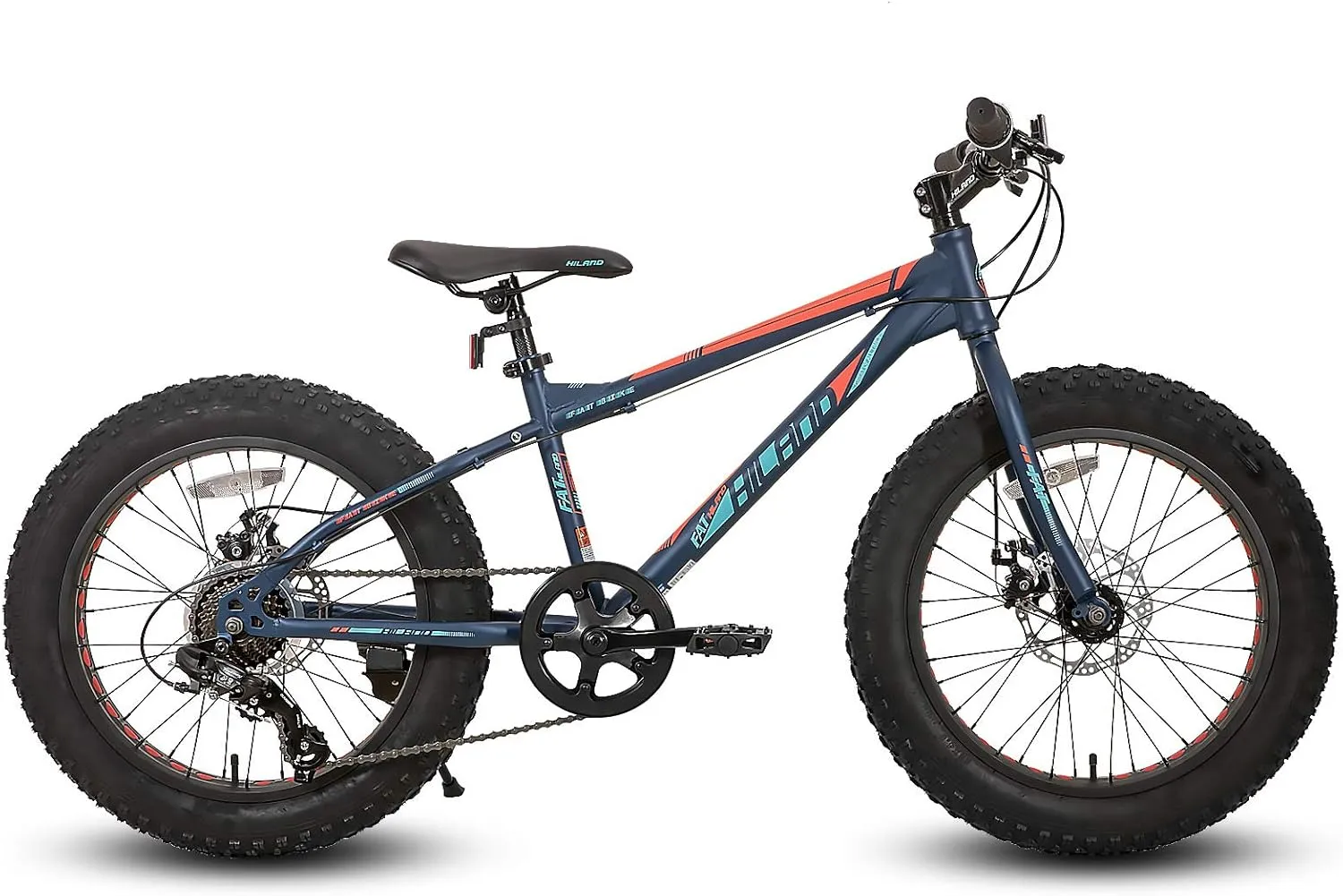 Hiland 20 Inch Kids' Bicycles Fat Tire Mountain Bike for Boys and Girls Age 5   Years, Shimano 7-Speed, Dual-Disc Brake,Kids Beach and Snow Bicycle