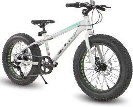 Hiland 20 Inch Kids' Bicycles Fat Tire Mountain Bike for Boys and Girls Age 5   Years, Shimano 7-Speed, Dual-Disc Brake,Kids Beach and Snow Bicycle
