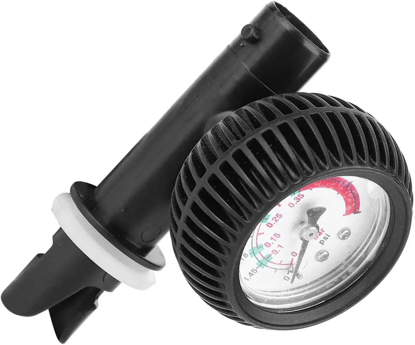 Inflatable Boat Barometer, Surfboard Pump Safety 0-5 Psi Measuring Tool Accessories Black Raft Low Tubes Boats Kayaks Surfboards Test Long Hos Nylon Air Pressure Gauge for Kayak