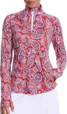 M MOTEEPI Long Sleeve Shirts for Women with Thumb Hole Quick-Dry Womens Golf Shirt Pullover UPF 50  Ladies Sun Shirts
