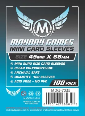 Mayday Games Mini Card Sleeve 45 MM X 68 MM pack of 100
