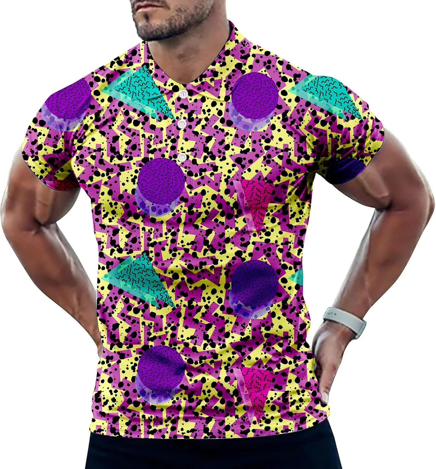 Mens Golf Shirt Dry Fit Casual Short Sleeve