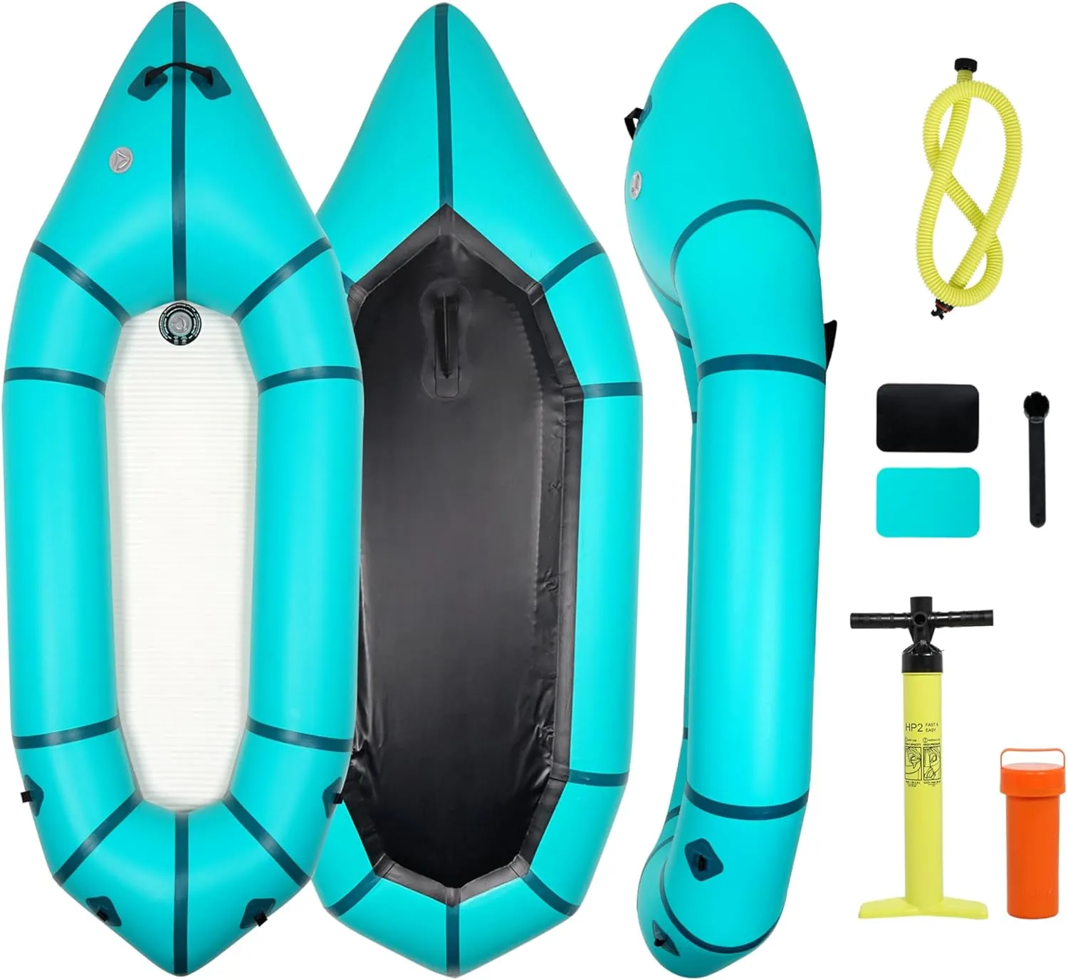 Packraft PVC - Inflatable Kayak for Adults & Kids, Durable, Compact, Rapid Inflate, for Flat Water Rafting, Bicycle Drifting, Litewater Dinghy