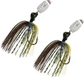 Reaction Tackle Tungsten Breaker Blade Jig Heads for Fishing - 2 Pack of Fishing Jigs for Large and Smallmouth Bass, Trout, Walleye - with Bladed Head to Make a Chatter Sound -Vibrating Spinner Bait