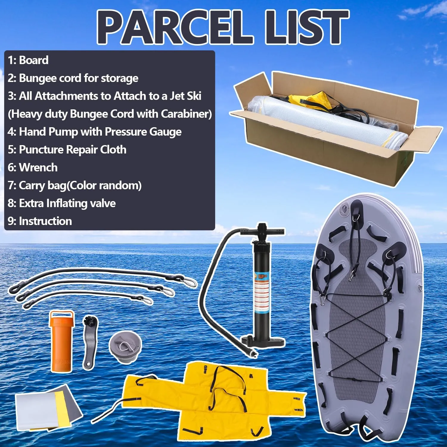 SAYOK Large Inflatable Sled Water Floating Mat Jet Ski Sled Board for Professional Emergency Rescue, Big Wave Surfing