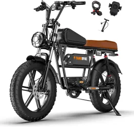 T73 Series Electric Bike for Adults,1000W/1500W/3000W Motor,30/33/37.5MPH 34-120 Miles,48V15.6/41.6 AH Electric Bikes,20 * 4 Fat Tire Ebike Hydraulic Brake Full Suspension Off-Road Riding
