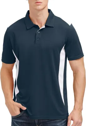 TIHEEN Golf Shirts for Men Dry Fit Performance Polo Short Sleeve Collared Shirt