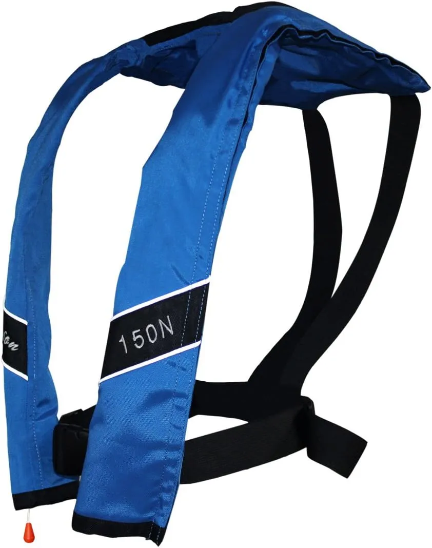 Top Safety Adult Life Jacket with Whistle - Auto Version Inflatable Lifejacket Life Vest Preserver PFD for Boating Fishing Sailing Kayaking Surfing Paddling Swimming - Adjustable Life Saving Vest